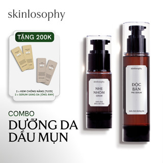 Combo Dưỡng Da Dầu Mụn: Pre-serum Độc Bản, Serum Điều Tiết Dầu Nhẹ Nhõm Skinlosophy
