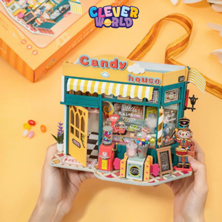 Mô Hình Nhà Búp Bê Tự Làm Bằng Gỗ DIY Robotime Rolife Rainbow Candy House DG158, Bộ Lắp Ráp Gỗ 3D