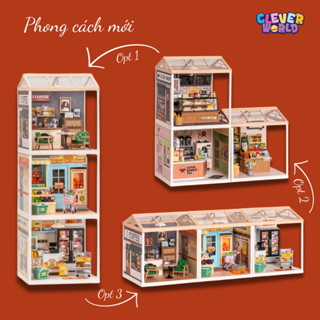 Nhà Búp Bê tự làm của Robotime bằng Nhựa ABS. Mô hình có đèn led, 1 Rolife Super Creator- Cleverbox