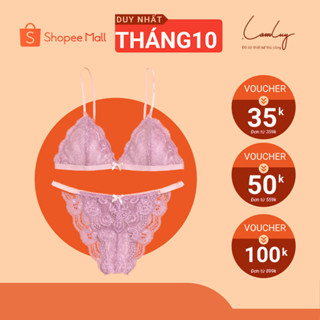 Áo ngực không gọng Lamluy bralette ren lưới Tường Vi