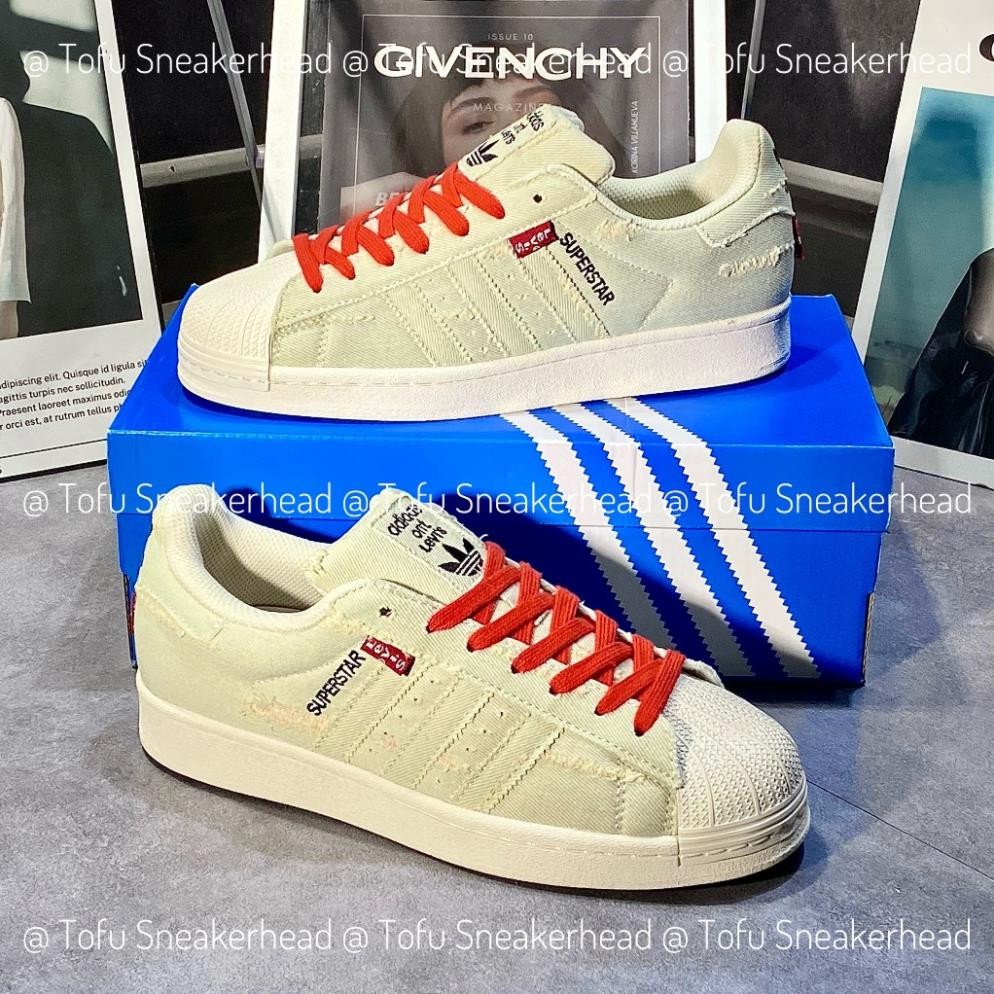 Giày Thể Thao Levi's x Adidas Originals Superstar"Exclusive Denim". Giày Adidas Sò X Levi's Vải Bò R