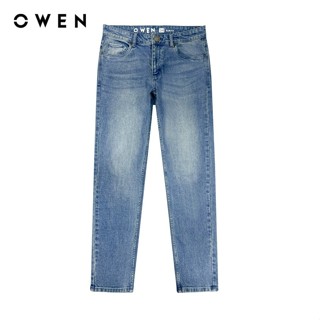 OWEN - Quần jean Slim Fit QJS231896 màu Xanh chất liệu Cotton-Spandex
