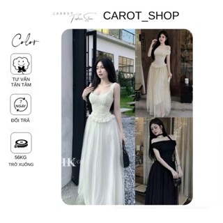 VN39 ( có bigsize ) Đầm ren 2 dây HOA NỔI MAXI dáng dài tiểu thư sang chảnh by CarrotShop