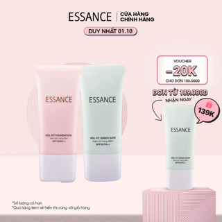 Combo Kem nền bền màu che khuyết điểm toàn diện và Kem lót hiệu chỉnh sắc da kiểm soát dầu Essance