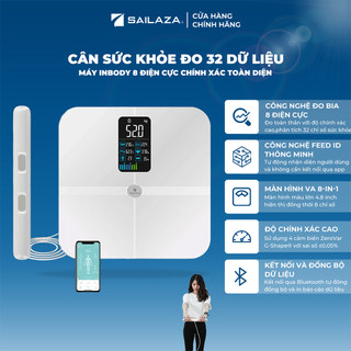  Cân điện tử sức khỏe cao cấp máy inbody 8 điện cực chuẩn Âu Mỹ chính hãng SAILAZA SA-2312 