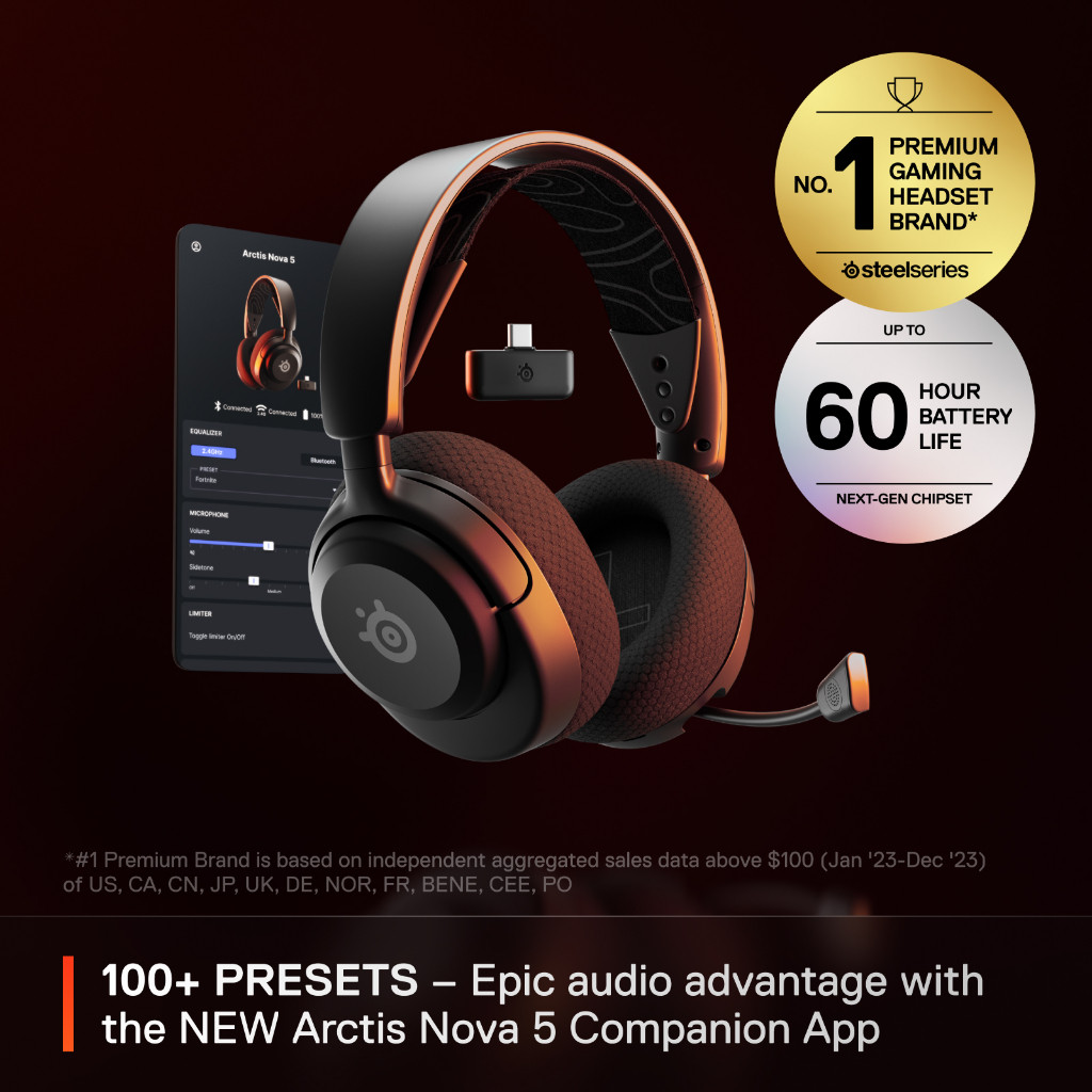 Tai nghe gaming không dây Steelseries Arctis Nova 5 Pin 60 giờ Micro khử ổn AI vừa chơi game vừa gọi điện | BigBuy360 - bigbuy360.vn