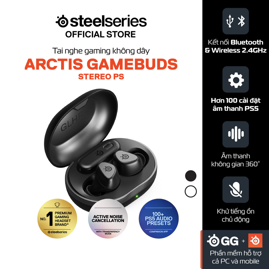 Tai nghe gaming không dây TWS SteelSeries Arctis GameBuds Pin 10 giờ chống ồn chủ động ANC tùy chỉnh âm thanh Sonar EQ | BigBuy360 - bigbuy360.vn