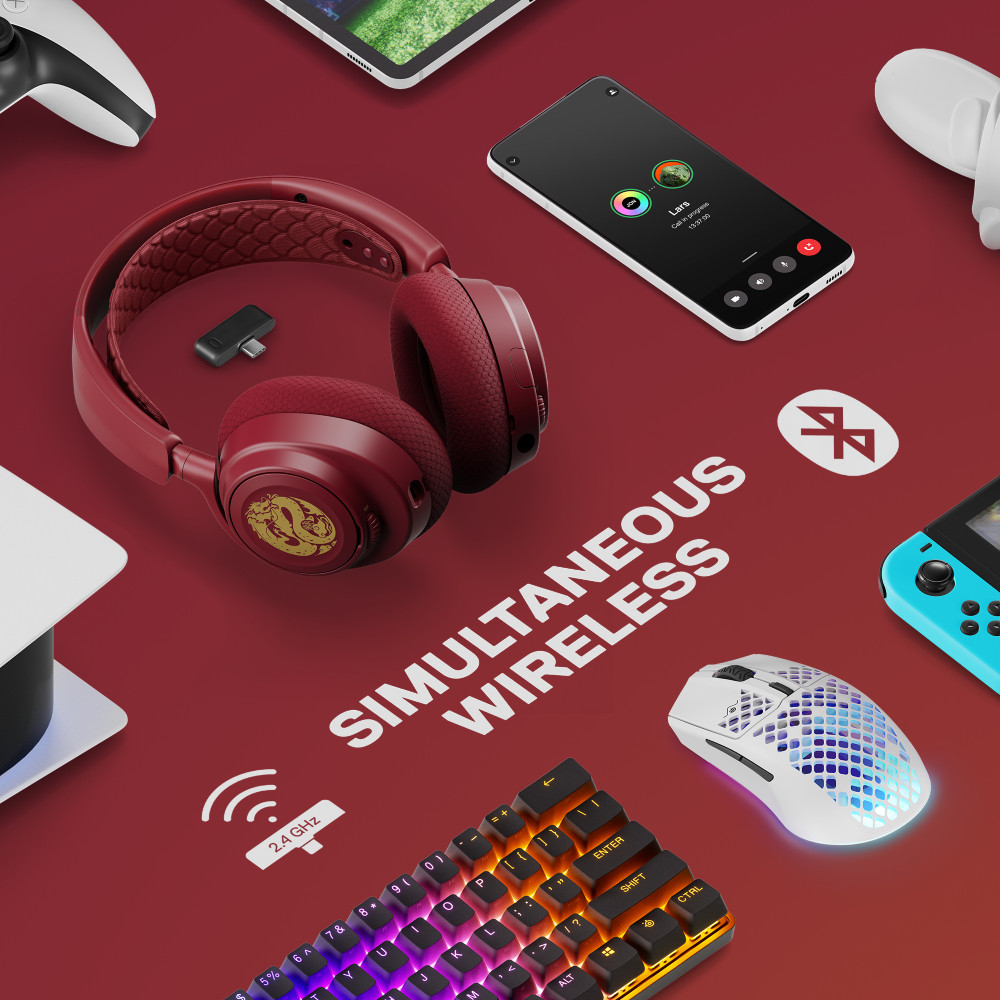 Tai nghe chụp tai bluetooth SteelSeries Arctis Nova 7 Wireless Dragon màu đỏ vàng - Phiên bản giới hạn - Bảo hành 1 năm | BigBuy360 - bigbuy360.vn