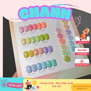 Set Sơn Gel Pastel 12 Màu MILAN, Sơn Móng Tay Nail  Thạch Hồng Nâu, Set Sơn Thạch Tặng Kèm Bảng Màu CHANH NAIL
