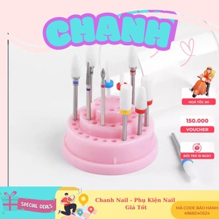  Đế Cắm Đầu Mài Móng Tay Nail Tròn - Hộp đựng Đầu Mài 