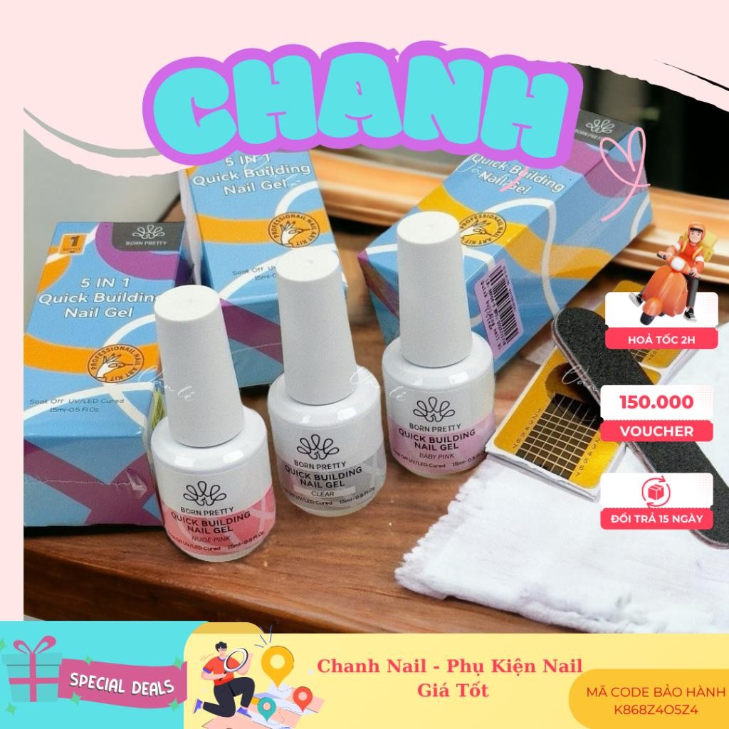 Gel building nối móng, Đắp móng Gel Nối Dài Móng Tay Gel Gôm Sơn Nail Builder Gel Chanh Nail