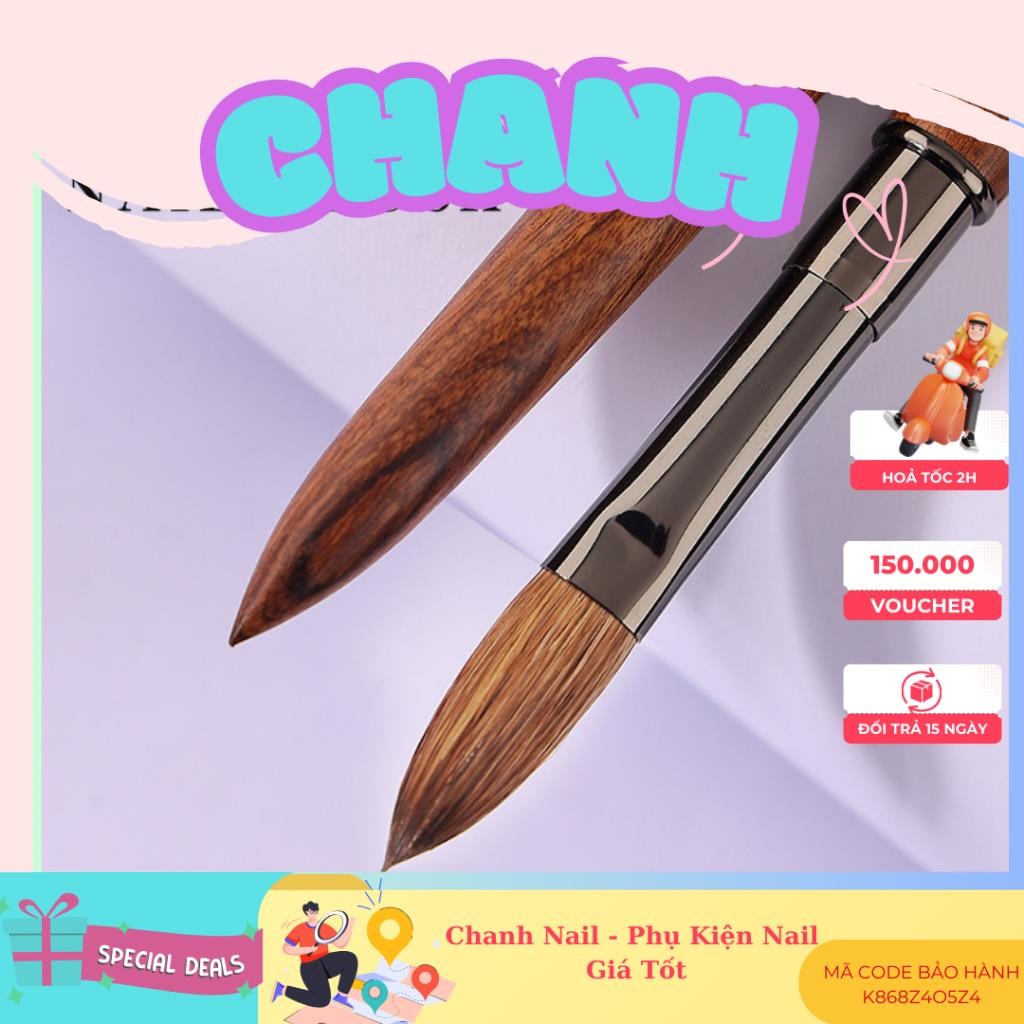 CỌ ĐẮP BỘT KOLINSKY, CỌ đắp Móng Bột Paula 70% lông Chồn CHANH NAIL