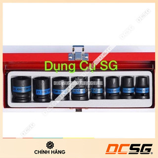Bộ đầu tuýp màu đen, ngắn, chuôi 1/2" kingtony 4408mp