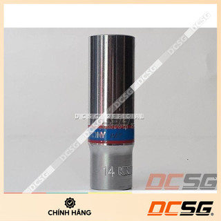Đầu tuýp 14mm xi bạc dài chuôi 3/8" kingtony 323514m