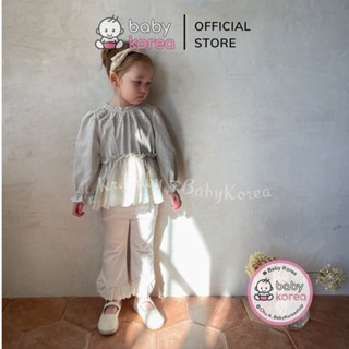 Áo dài tay ren ngực quần váy vintage cao cấp RoA made in Korea cho bé gái thời trang trẻ em BABYKOREA