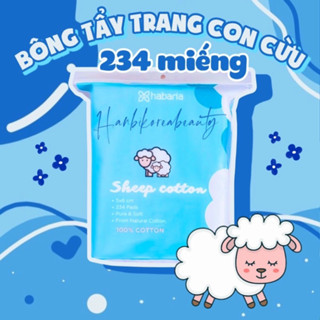 Bông Tẩy Trang Cừu Habaria Sheep 100% Cotton Bịch 234 Miếng, Mềm Mại, Dày Dặn myphambamboo
