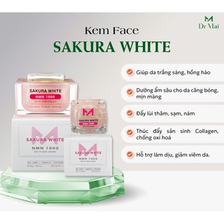  Kem dưỡng trắng da chống nắng hoa anh đào Nhật Bản Sakura White NMN 1000 All in one cream SPF 35 PA+++ 