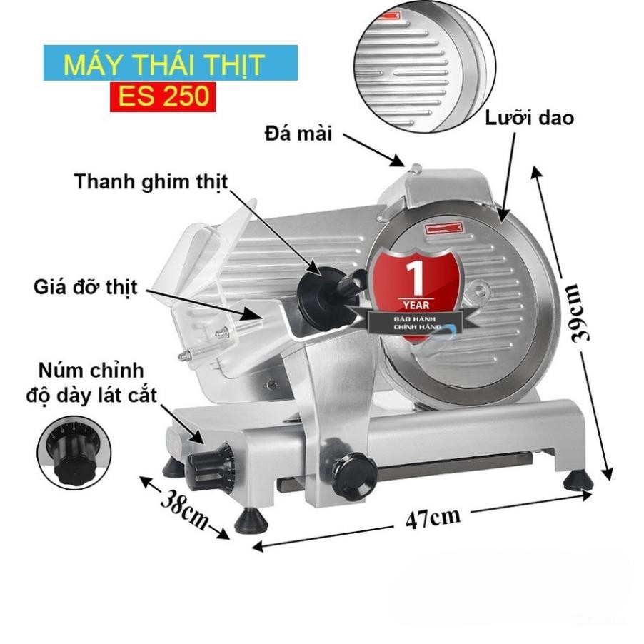 Máy thái thịt đông lạnh thịt chín ES250 chính hãng Điều chỉnh độ dảy mỏng 1-10mm