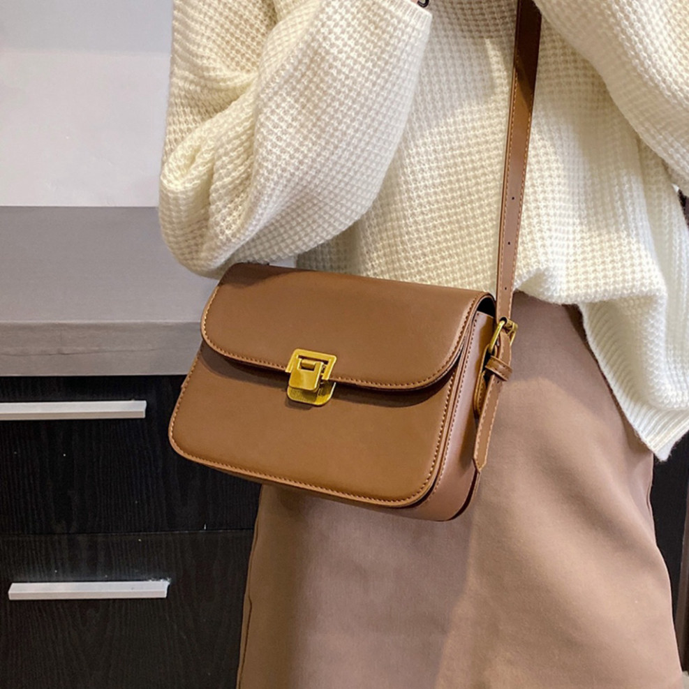 Túi xách nữ đeo chéo đẹp kẹp nách đeo vai cao cấp khoá gập màu sắc basic dễ phối đồ phong cách thời trang hàn quốc