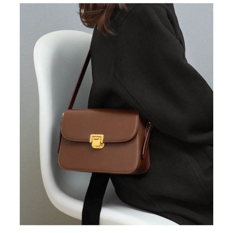 Túi xách nữ đeo chéo đẹp kẹp nách đeo vai cao cấp khoá gập màu sắc basic dễ phối đồ phong cách thời trang hàn quốc