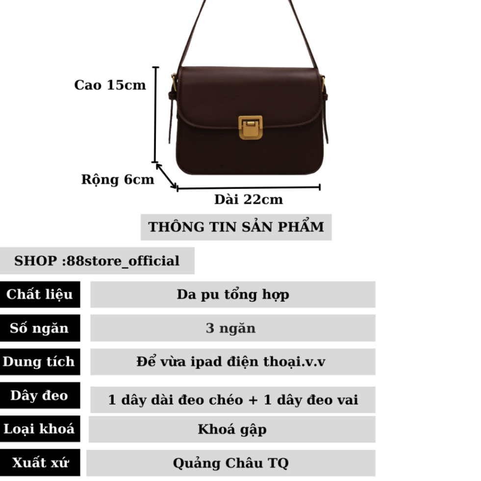 Túi xách nữ đeo chéo đẹp kẹp nách đeo vai cao cấp khoá gập màu sắc basic dễ phối đồ phong cách thời trang hàn quốc