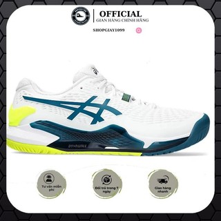  ShopGiay1999 Giày Tennis Asics GEL RESOLUTION 9 WHITE NAVY Green  1041A384-960  | trắng đen vàng chanh 