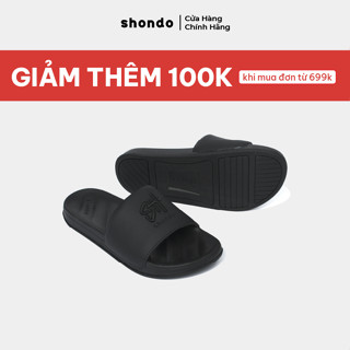 Dép Quai Ngang Nam Nữ Shondo Trendy 2 Thời Trang, Êm Chân Chống Nước Màu Đen TR21010