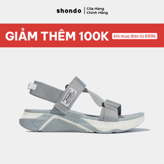 Giày Sandal Nam Nữ SHONDO F7 Racing Êm Nhẹ, Đi Học Đi Chơi Xám Trắng F7R2022