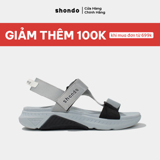  Giày Sandals Nam Nữ Shondo F7 Racing Xám Phối Đen F7R1020