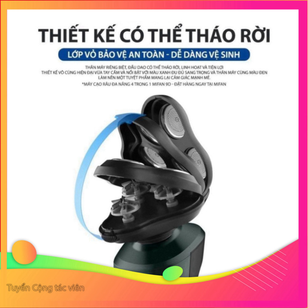 Máy cạo râu 9D SHAVER 4 in 1 cao cấp tặng kèm 6 phụ kiện tiện lợi