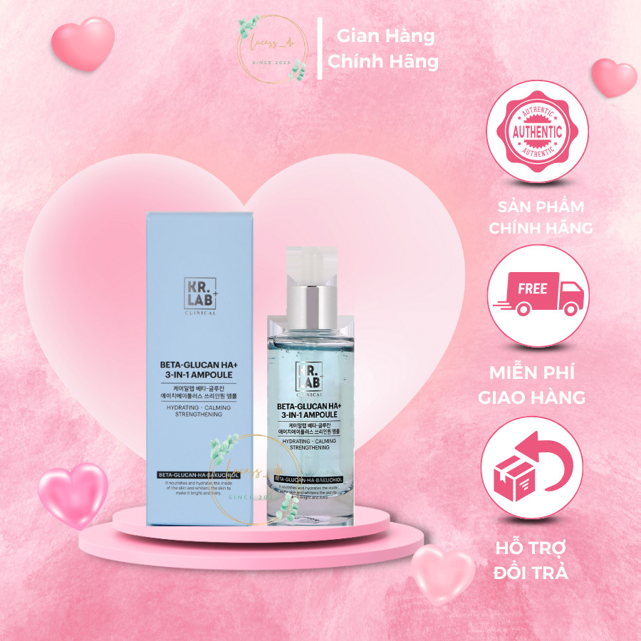 Serum Ampoule Beta Glucan HA+ Kr.Lab Phục Hồi Cấp Nước Làm Mềm Căng Bóng 50ML