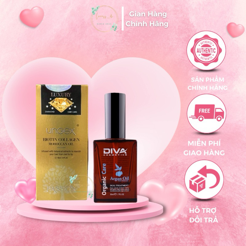 Tinh Dầu Dưỡng Tóc Phục hồi Ungex Biotin & Diva Argan Oil 50ML