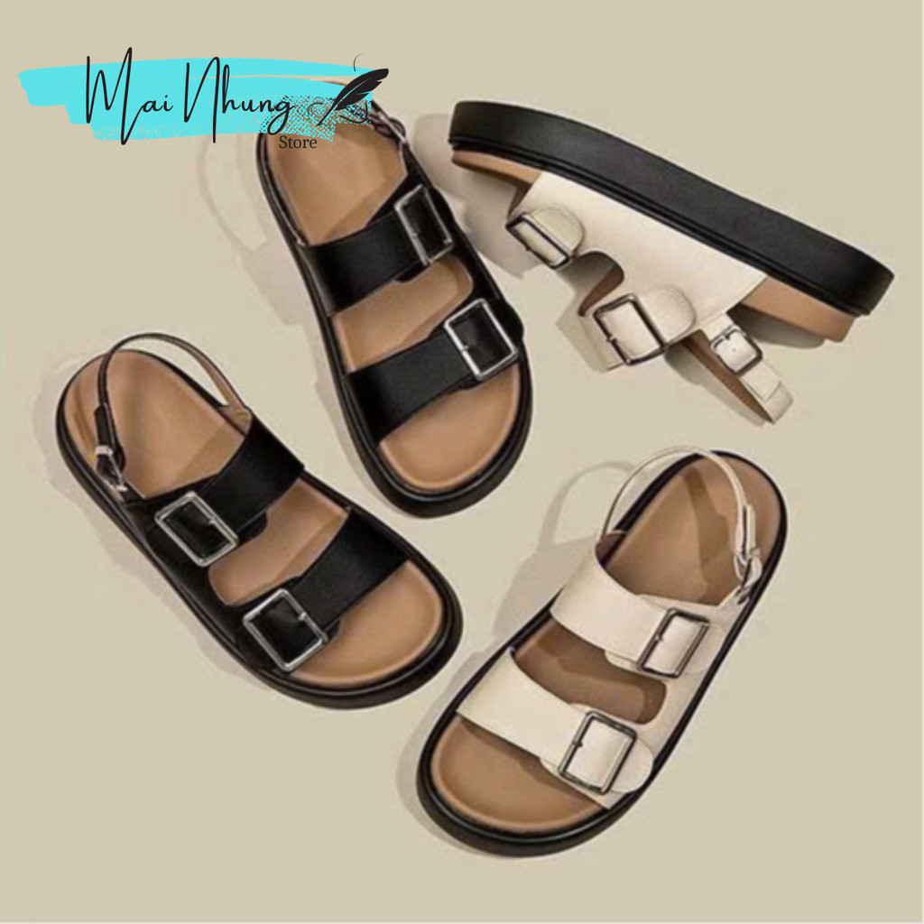 Dép sandal quai hậu nữ đế cao thời trang phong cách ulzzang nịnh chân