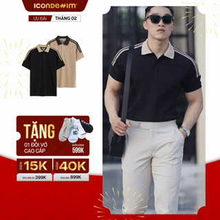 Áo Polo Nam ICONDENIM, Thun Cá Sấu, Phối Viền Bo Stand Strong Form Regular Vừa Vặn PLID0179