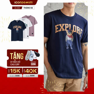 Áo Thun Nam ICONDENIM, Vải Cotton, Họa Tiết In Nhiệt Cao Cấp, Form Regular Vừa Vặn ATID0390