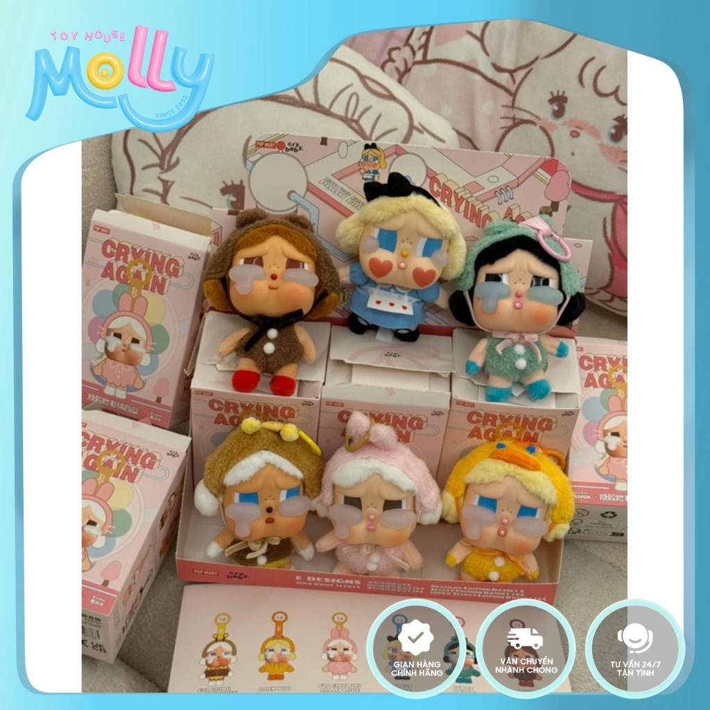 [SẴN- HOẢ TỐC HCM] [Blind Box/ hộp mù chính hãng] Gấu bông móc khoá CRY BABY CRYING AGAIN - CHÍNH HÃ