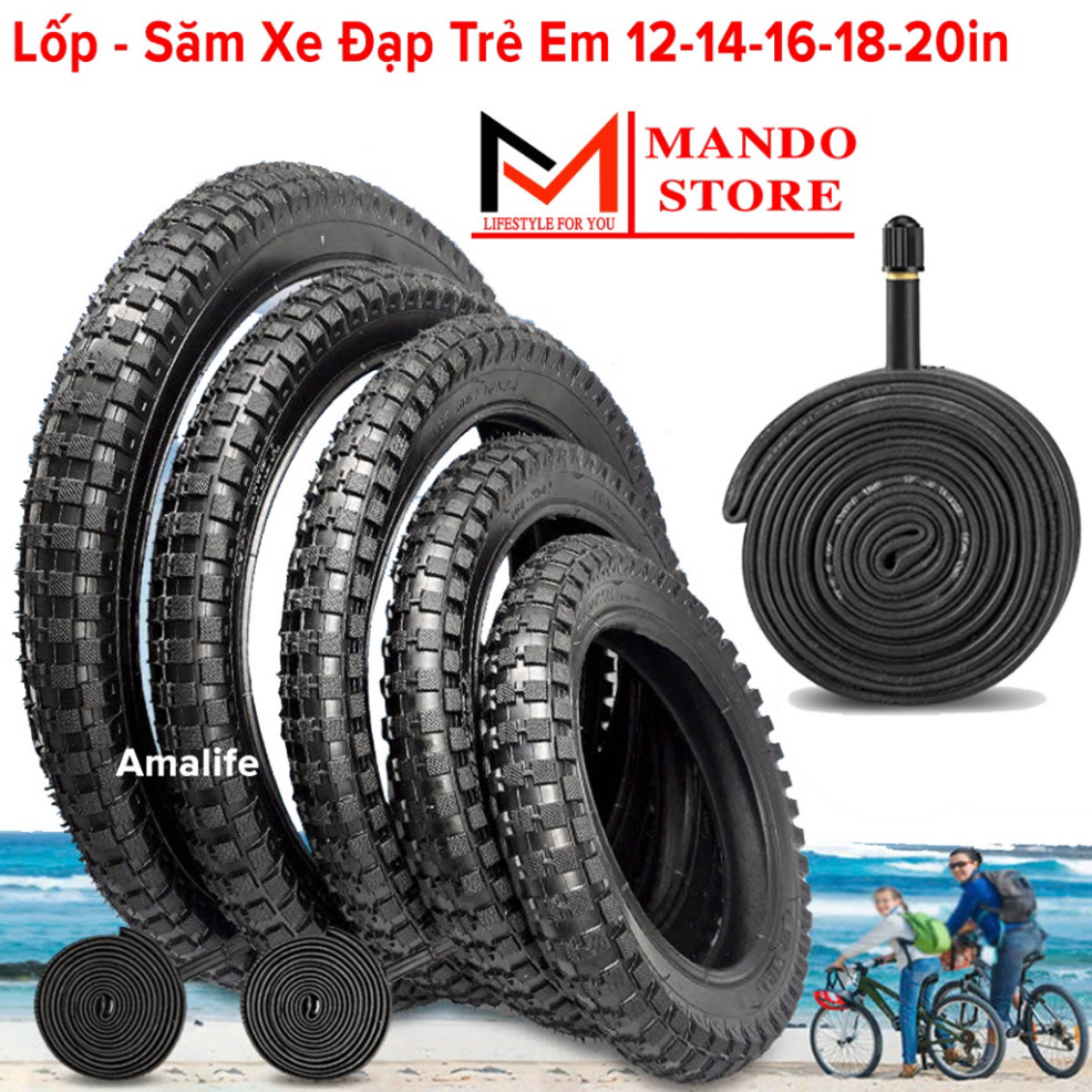 Săm Lốp Xe Đạp Trẻ Em Chọn Size 12 14 16 18 20inch Rộng 2.125inch Cao Su Tự Nhiên Butyl Siêu Bền, Lố
