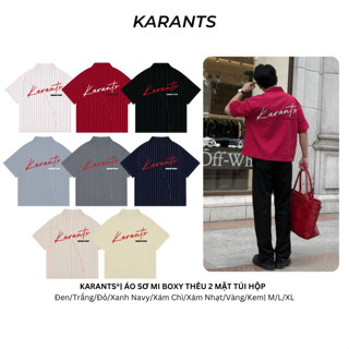 Áo Sơ Mi Boxy Karants Thêu 2 Mặt Túi Hộp Local Brand Streetwear Hot Trend - KR183