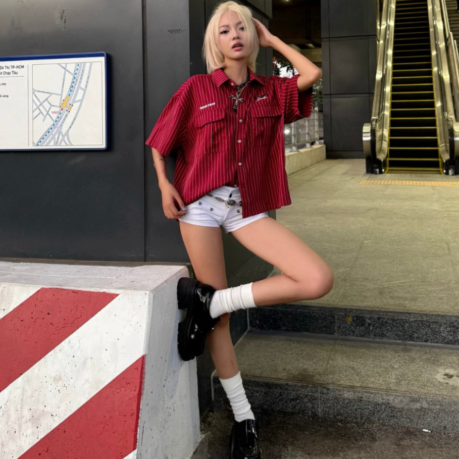 Áo Sơ Mi Boxy Karants Thêu 2 Mặt Túi Hộp Local Brand Streetwear Hot Trend - KR183 | BigBuy360 - bigbuy360.vn