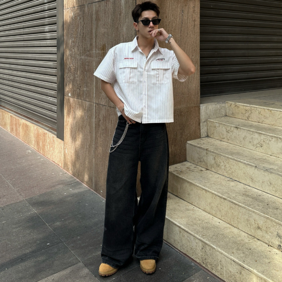 Áo Sơ Mi Boxy Karants Thêu 2 Mặt Túi Hộp Local Brand Streetwear Hot Trend - KR183 | BigBuy360 - bigbuy360.vn