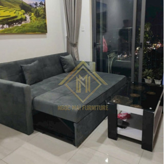 Ghế sofa bed - ghế ngồi kéo thành giường thông thái - sofa nép dọn màu tối ưu theo đòi hỏi kt 1m9x1m6 - bh THÁNG