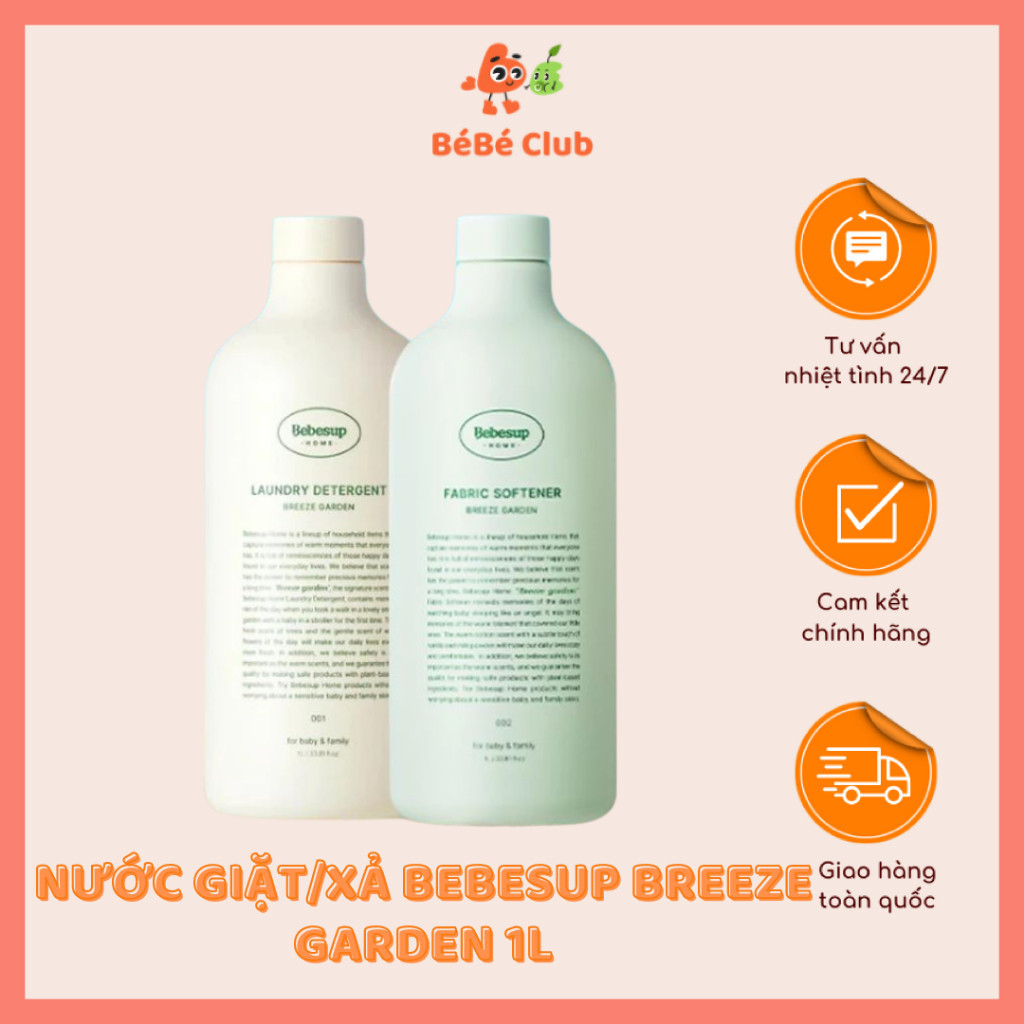 Nước giặt/Xả Bebesup Breeze Garden 1L