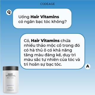 TPBVSK Viên uống hỗ trợ mọc tóc CodeAge Hair Vitamins 120 viên -cải thiện tình trạng tóc gãy rụng, tóc dày khỏe