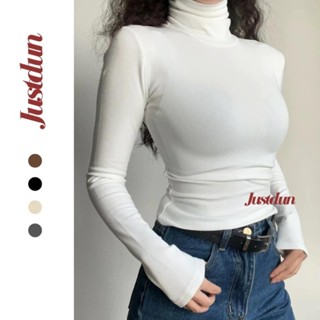 Áo dài tay giữ nhiệt cổ lọ cao 8cm co giãn chất cotton lông thỏ mịn dày dặn Justdun C20 D.house