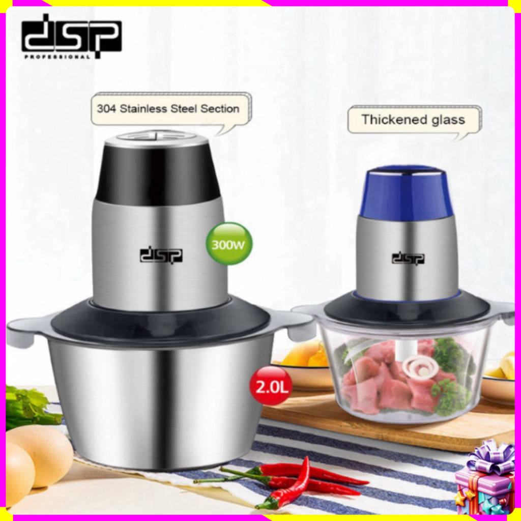 [NEW]  Máy xay thịt 2 lưỡi kép DSP KM4021 300W - Chất liệu: Cối thủy tinh, lưỡi thép không gỉ .