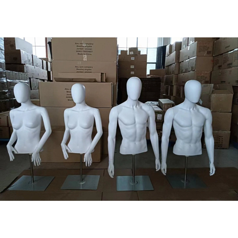 manocanh nam và nữ đầu trứng nửa người bằng nhựa không vỡ chuẩn chống nước - manocanh 09