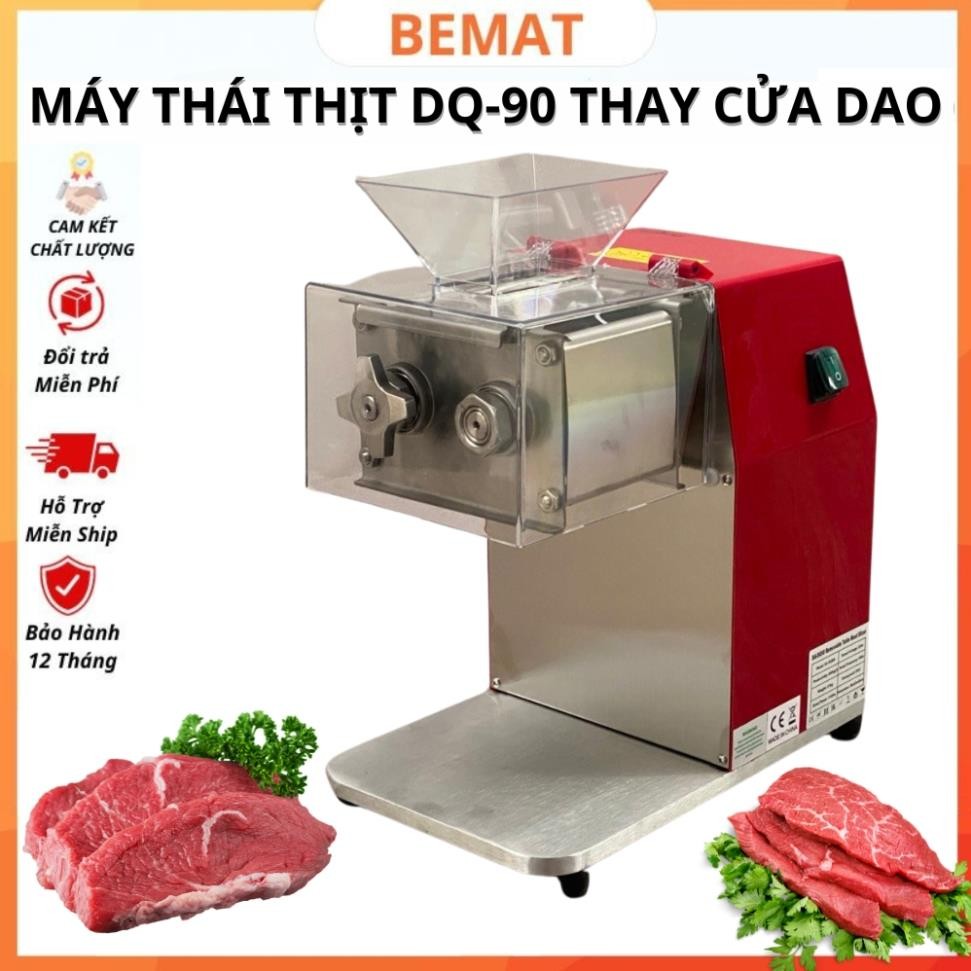 Máy Thái Thịt DQ-90 Chuyên Cắt Thịt Tươi Sống Thịt Chín Bì Lợn Thịt Nướng Các Loại Siêu Mỏng Đến Dày 2mm-10mm