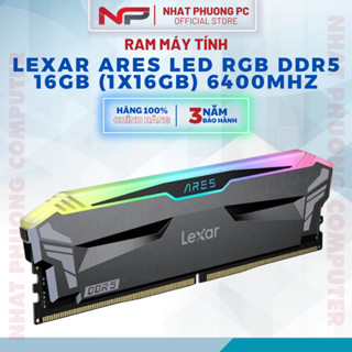RAM Máy Tính Lexar ARES LED RGB DDR5 16GB (1x16GB) 6400MHz LD5U16G64C32LA-RGS - Chính hãng bảo hành 36 tháng