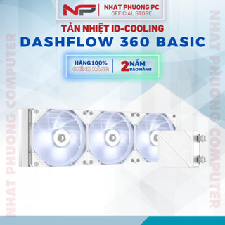 Tản nhiệt nước CPU AIO ID-COOLING DASHFLOW 360 BASIC BLACK | WHITE (Fan LED Trắng) - Chính hãng BH 36 tháng, PWM