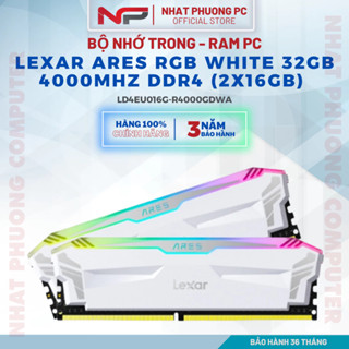 Ram PC Lexar ARES RGB White 32GB 4000MHz DDR4 (2x16GB) LD4EU016G-R4000GDWA